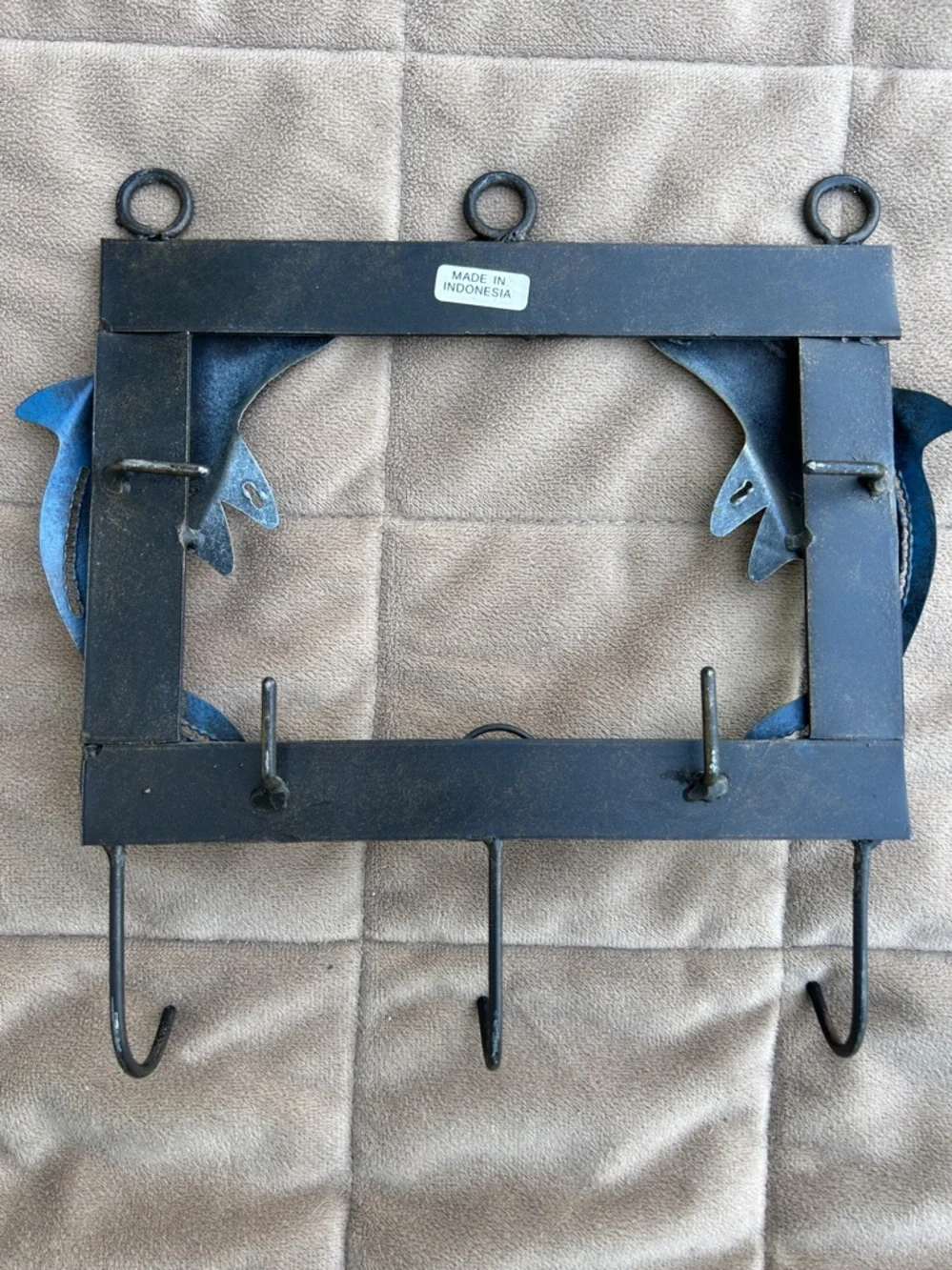 Coastal Blue Dolphin Wall 3 Hook Metal Wall Rack Coastal Wall Hook-Metal Hook
